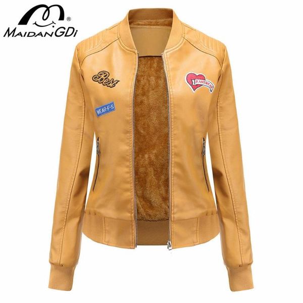 women's leather & faux maidangdi woman jacket loose pu classic moto biker solid spring casual zipper large size, Black
women's leather & faux maidangdi woman jacket loose pu classic moto biker solid spring casual zipper large size, Black