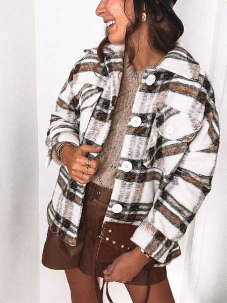 women's trench coats 2021 autumn spring women clothing outwear coat drop shoulder plaid overshirt, Tan;black
women's trench coats 2021 autumn spring women clothing outwear coat drop shoulder plaid overshirt, Tan;black