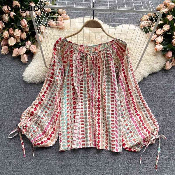 blouse women summer vintage puff sleeve slash neck print thin shirts loose casual fashion korean wild blouses 210531, White
blouse women summer vintage puff sleeve slash neck print thin shirts loose casual fashion korean wild blouses 210531, White