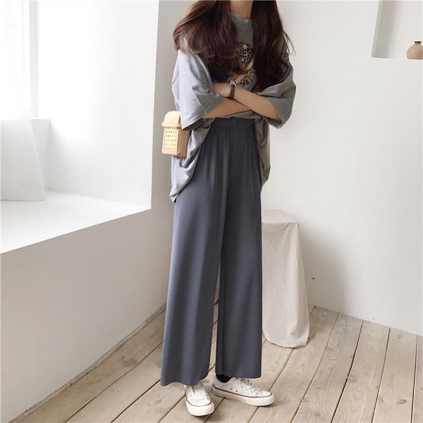 women's pants & capris fashion women casual black high waist loose slim soft elastic spring summer 2021 korean wide leg straight femme, Black;white
women's pants & capris fashion women casual black high waist loose slim soft elastic spring summer 2021 korean wide leg straight femme, Black;white