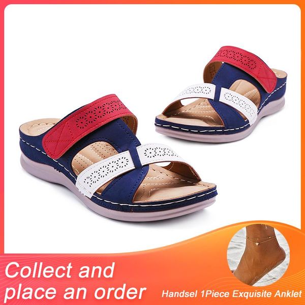 slippers 2021 summer women sandals wedge open toe mixed colors outdoor vintage casual female platform retro shoes, Black
slippers 2021 summer women sandals wedge open toe mixed colors outdoor vintage casual female platform retro shoes, Black