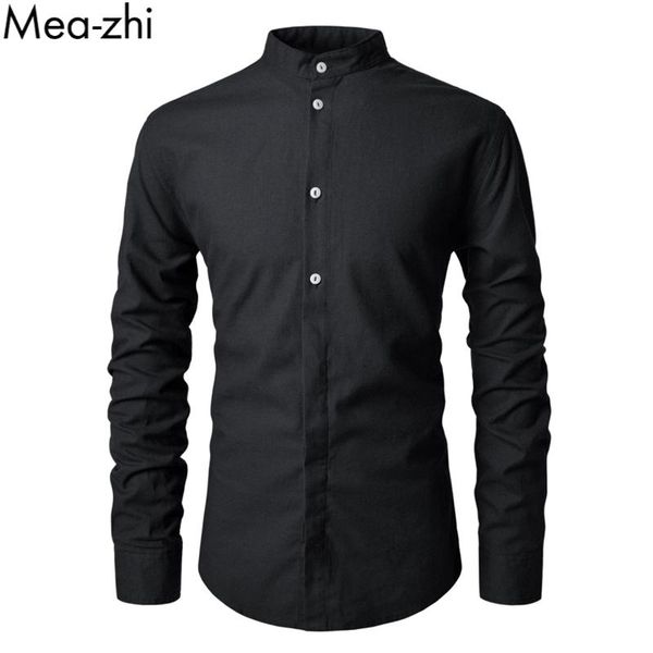 men's casual shirts men long sleeve stand collar slim fit shirt for plain business solid button up, White;black
men's casual shirts men long sleeve stand collar slim fit shirt for plain business solid button up, White;black