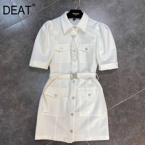 deat summer fashion women clothes short sleeves high waist belt above knee length suit dress ws30702l 210709, Black;gray
deat summer fashion women clothes short sleeves high waist belt above knee length suit dress ws30702l 210709, Black;gray