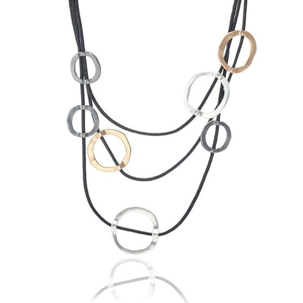 chains multilayered irregularity round circle metal pendant choker necklace for women wedding punk chain, Silver
chains multilayered irregularity round circle metal pendant choker necklace for women wedding punk chain, Silver