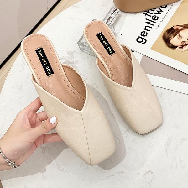 slippers trendy sewing square toe mules slides femme outwear shallow mouth pantuflas mujer vintage solid closed women 2021, Black
slippers trendy sewing square toe mules slides femme outwear shallow mouth pantuflas mujer vintage solid closed women 2021, Black
