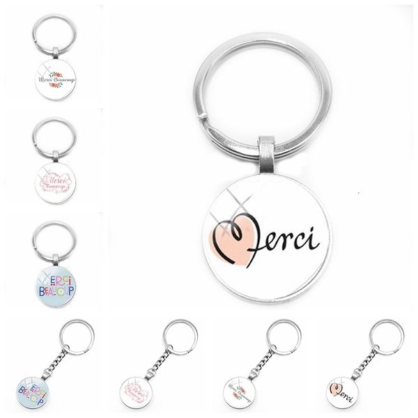 2020 new super merci beaucoup keychain glass convex blessing pendant keychain gift, Silver
2020 new super merci beaucoup keychain glass convex blessing pendant keychain gift, Silver