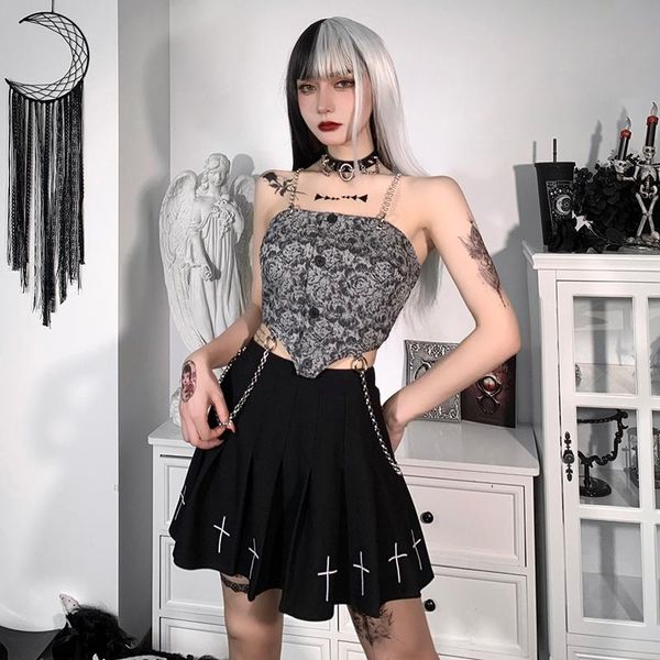 women's tanks & camis tube y2k feminine retro sling chain shoulder strap one-line fake cardigan dark flower women corset 2021, White
women's tanks & camis tube y2k feminine retro sling chain shoulder strap one-line fake cardigan dark flower women corset 2021, White