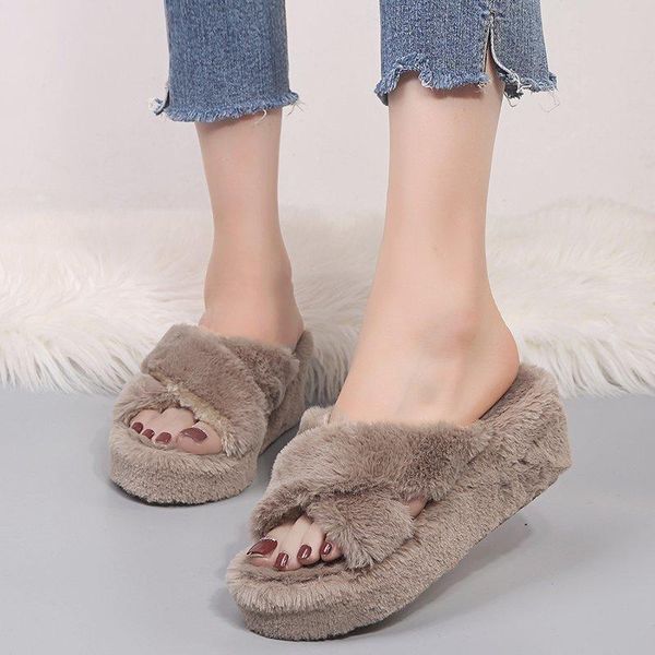 fashion fur winter slippers warm outdoor shoes platform slides casual slip on women wedge furry soft, Black
fashion fur winter slippers warm outdoor shoes platform slides casual slip on women wedge furry soft, Black