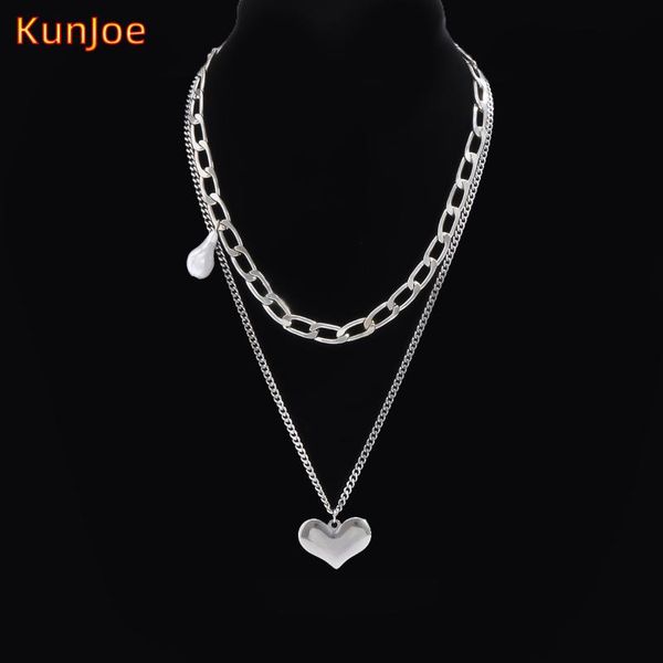 chokers kunjoe 2021 neo gothic stainless steel chain necklace for women double layered heart baroque pearl pendant punk jewelry, Golden;silver
chokers kunjoe 2021 neo gothic stainless steel chain necklace for women double layered heart baroque pearl pendant punk jewelry, Golden;silver