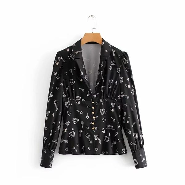 chic printing deep v neck button decoration women blouse casual long sleeve shirt fashion streetwear femininas blusas s3686 210430, White
chic printing deep v neck button decoration women blouse casual long sleeve shirt fashion streetwear femininas blusas s3686 210430, White
