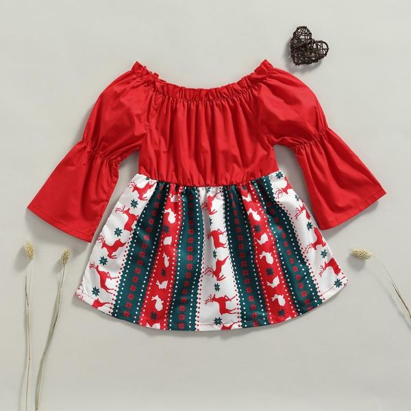 girl's dresses dress christmas little girl breathable elk snowflake print stitching strapless horn long sleeve princess, Red;yellow
girl's dresses dress christmas little girl breathable elk snowflake print stitching strapless horn long sleeve princess, Red;yellow
