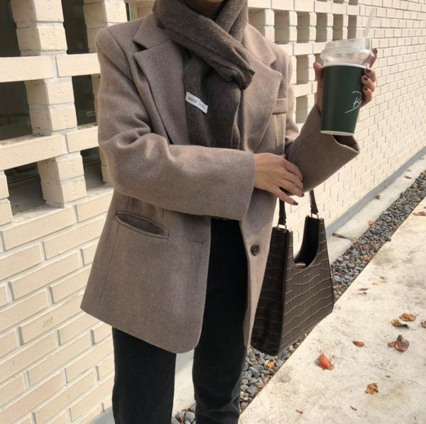 women's wool & blends suits female vintage autumn notched collar plaid women blazer breasted jacket casual pockets womens coat blazers, Black
women's wool & blends suits female vintage autumn notched collar plaid women blazer breasted jacket casual pockets womens coat blazers, Black