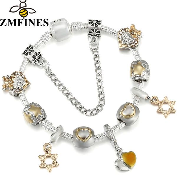 charm bracelets vintage silver plated with enamel heart star beads brand for women men girls jewelry gift drop, Golden;silver
charm bracelets vintage silver plated with enamel heart star beads brand for women men girls jewelry gift drop, Golden;silver