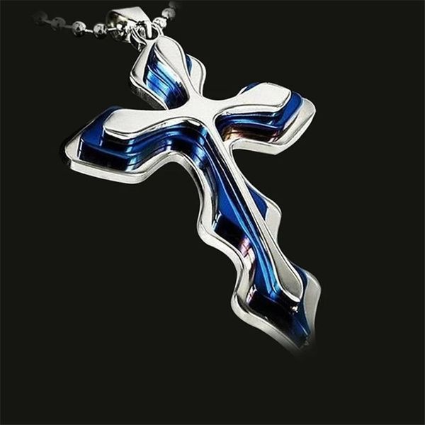 pendant necklaces fashion necklace men creative cross blue silver color stainless steel chain jewelry gifts for women
pendant necklaces fashion necklace men creative cross blue silver color stainless steel chain jewelry gifts for women