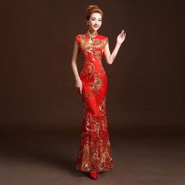 red traditional chinese wedding cheongsam long qipao bride traditions classic women party dress oriental style dresses plus size ethnic clot
red traditional chinese wedding cheongsam long qipao bride traditions classic women party dress oriental style dresses plus size ethnic clot