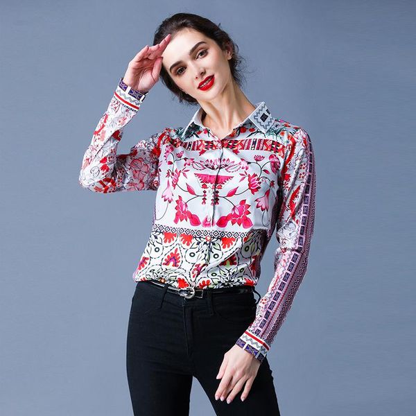 women's blouses & shirts europe style fashion spring women blouse long sleeve turn down collar print vintage shirt office lady casual b, White
women's blouses & shirts europe style fashion spring women blouse long sleeve turn down collar print vintage shirt office lady casual b, White