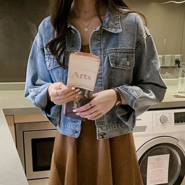men's leather & faux jacket women denim basic simple harajuku streetwear all-match chic womens jackets casual korean style leisure, Black
men's leather & faux jacket women denim basic simple harajuku streetwear all-match chic womens jackets casual korean style leisure, Black