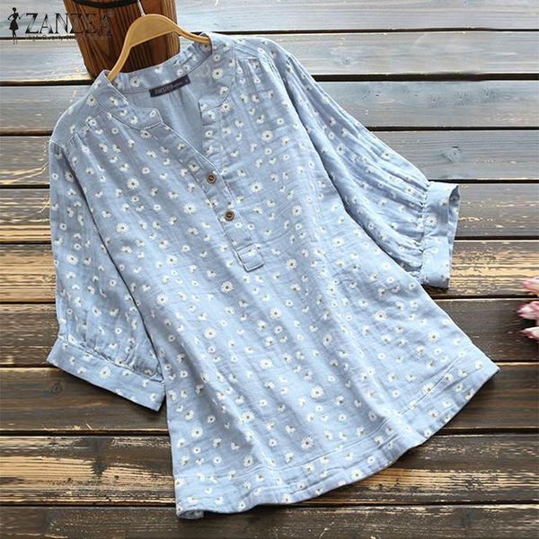 women's blouses & shirts printed zanzea 2021 elegant summer casual short sleeve blusas female v neck floral tunic chemise, White
women's blouses & shirts printed zanzea 2021 elegant summer casual short sleeve blusas female v neck floral tunic chemise, White