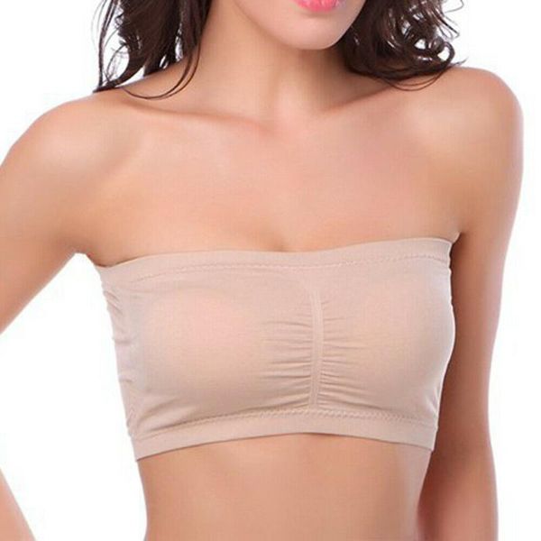 gym clothing women girls sports fitness solid bandeau tube soft strapless vest bra crop top, White;black
gym clothing women girls sports fitness solid bandeau tube soft strapless vest bra crop top, White;black