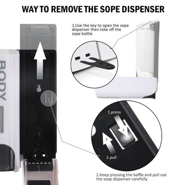 liquid soap dispenser single/double/triple 350ml wall-mount shower bath shampoo container bathroom accessories