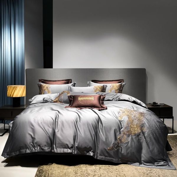 100s egyptian cotton sateen duvet cover set 4/6pcs grey bed sets golden horse embroidery bedding sheets king size linens
100s egyptian cotton sateen duvet cover set 4/6pcs grey bed sets golden horse embroidery bedding sheets king size linens