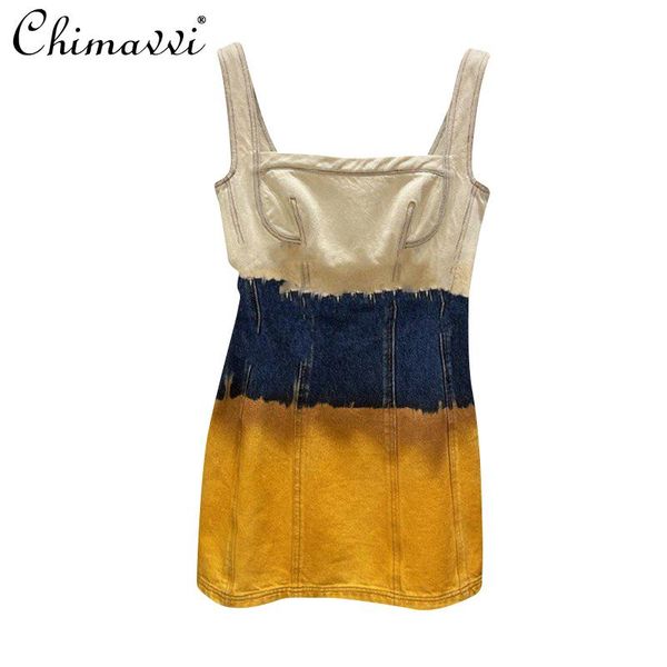 casual dresses 2021 summer fashion retro loose color contrasting sleeveless slimming dress all-matching elegant denim strap for women, Black;gray
casual dresses 2021 summer fashion retro loose color contrasting sleeveless slimming dress all-matching elegant denim strap for women, Black;gray