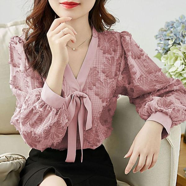 women's blouses & shirts lantern sleeved chiffon women blouse summer bow neck loose elegant office lady pulls outwear, White
women's blouses & shirts lantern sleeved chiffon women blouse summer bow neck loose elegant office lady pulls outwear, White
