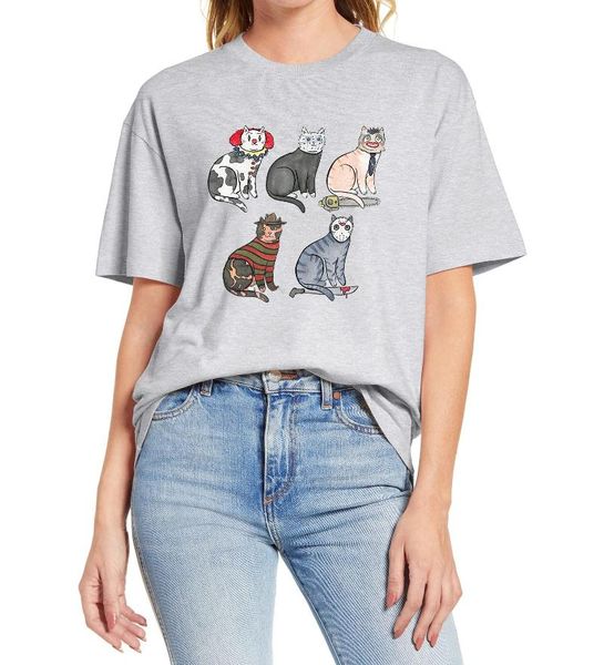women's t-shirt t shirt horror movie scary halloween funny cat pennywise michael myers jason voorhees sweatshirt 100% cotton tee, White
women's t-shirt t shirt horror movie scary halloween funny cat pennywise michael myers jason voorhees sweatshirt 100% cotton tee, White