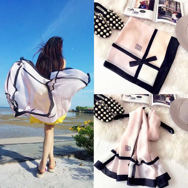 scarf simulation silk satin bow shawl sunscreen elegant celebrity decoration, Blue;gray
scarf simulation silk satin bow shawl sunscreen elegant celebrity decoration, Blue;gray