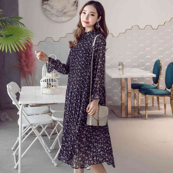 elegant molasses the printed neck chiffon women's enlargement full sleeve plied dress female spring midi dresses, Black;gray
elegant molasses the printed neck chiffon women's enlargement full sleeve plied dress female spring midi dresses, Black;gray