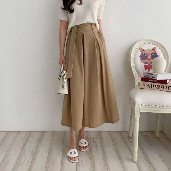 fashion vintage khaki elastic high waist big swing pleated skirts women bandage casual black slim mid faldas mujer chic wild 210610
fashion vintage khaki elastic high waist big swing pleated skirts women bandage casual black slim mid faldas mujer chic wild 210610