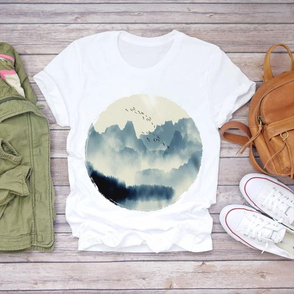 summer short sleeve mountain womens t shirt cloud cute print ladies graphic female tee, White
summer short sleeve mountain womens t shirt cloud cute print ladies graphic female tee, White