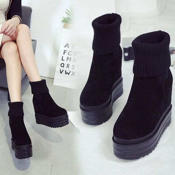 boots charm2021 south korea 14cm slope heel women's with inner raised frosted short and woolen muffin, Black
boots charm2021 south korea 14cm slope heel women's with inner raised frosted short and woolen muffin, Black