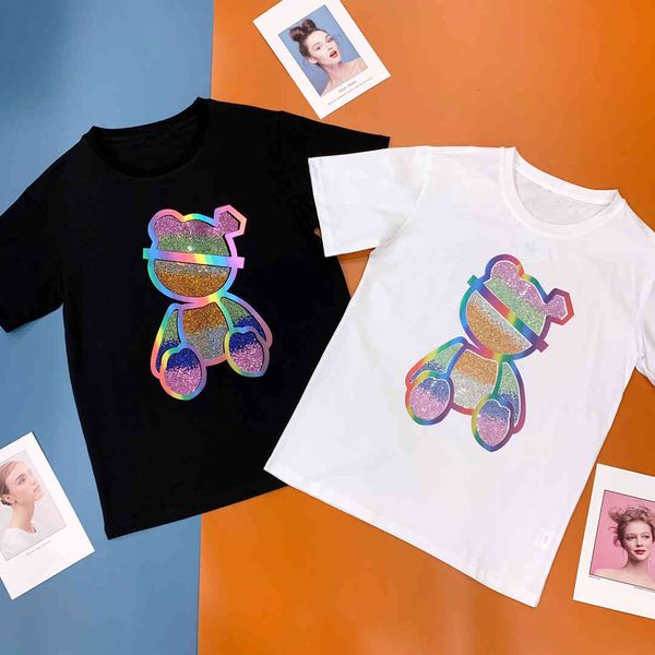 women's t-shirt 2021 short sleeve shirt female pure casual cotton stamped with diamond embroidered bear quality, White
women's t-shirt 2021 short sleeve shirt female pure casual cotton stamped with diamond embroidered bear quality, White