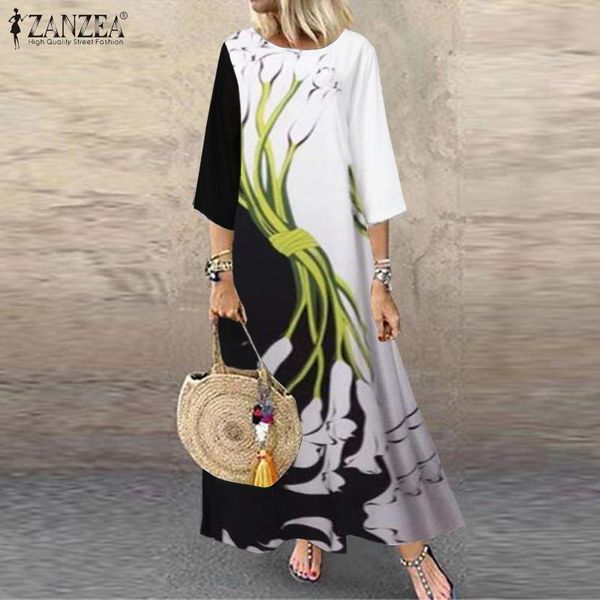 casual dresses summer bohemian floral maxi dress zanzea women o neck 3/4 sleeve long vestidos kaftan femme printed beach sundress plus size, Black;gray
casual dresses summer bohemian floral maxi dress zanzea women o neck 3/4 sleeve long vestidos kaftan femme printed beach sundress plus size, Black;gray