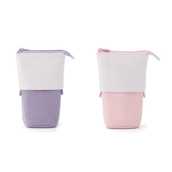 pencil bags 2x pen holder stationery case, stand-up transformer bag colorful organizer, purple & pink
pencil bags 2x pen holder stationery case, stand-up transformer bag colorful organizer, purple & pink