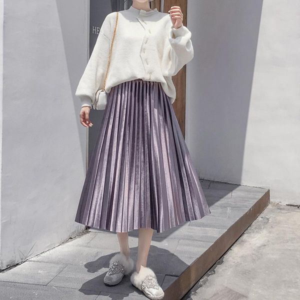 skirts spring women long metallic silver maxi pleated a-line skirt fashion trend high waist elascity casual party female autumn, Black
skirts spring women long metallic silver maxi pleated a-line skirt fashion trend high waist elascity casual party female autumn, Black