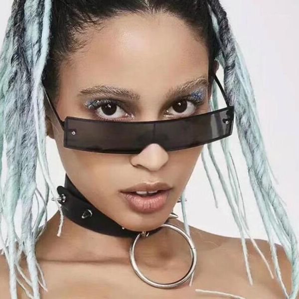 future world one -piece rectangle women's sunglasses ins style rimless decoration sun glasses for cosplay show, White;black
future world one -piece rectangle women's sunglasses ins style rimless decoration sun glasses for cosplay show, White;black