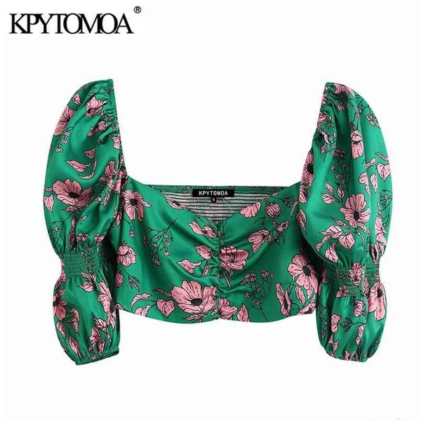 kpytomoa women sweet fashion floral print cropped blouses vintage v neck puff sleeve back stretch female shirts chic 210401, White
kpytomoa women sweet fashion floral print cropped blouses vintage v neck puff sleeve back stretch female shirts chic 210401, White