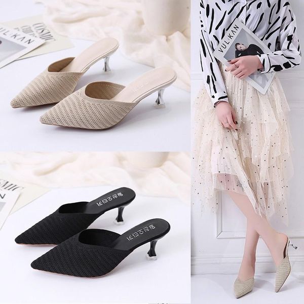 cm high thin slip on slipper heels knitting pointed toe fashion women female stilettos mules big size 43 shoe slippers, Black
cm high thin slip on slipper heels knitting pointed toe fashion women female stilettos mules big size 43 shoe slippers, Black