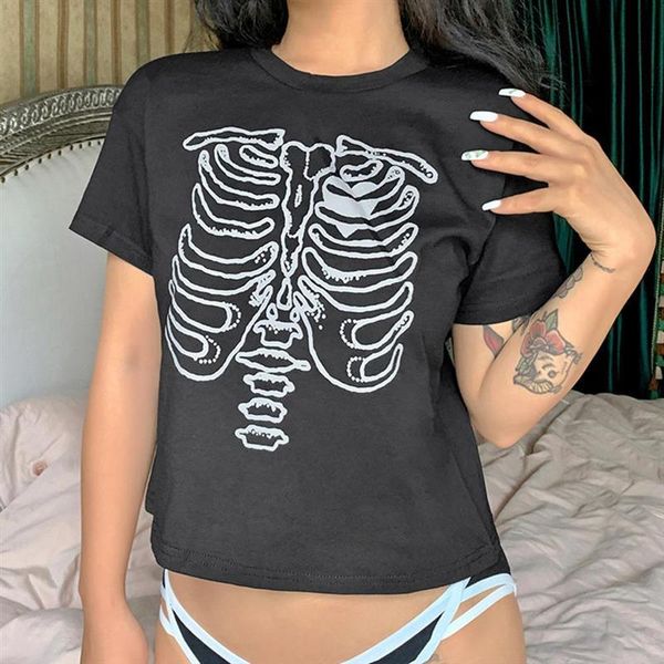 women's t-shirt 2021 summer woman o-neck t-shirts short-sleeved sternum print goth crop clothing for party, White
women's t-shirt 2021 summer woman o-neck t-shirts short-sleeved sternum print goth crop clothing for party, White