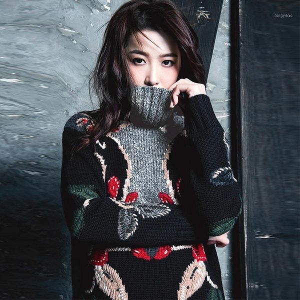 women's sweaters 19 autumn and winter star the same style of national heavy industry hand color embroidery three-dimensional plate flow, White;black
women's sweaters 19 autumn and winter star the same style of national heavy industry hand color embroidery three-dimensional plate flow, White;black
