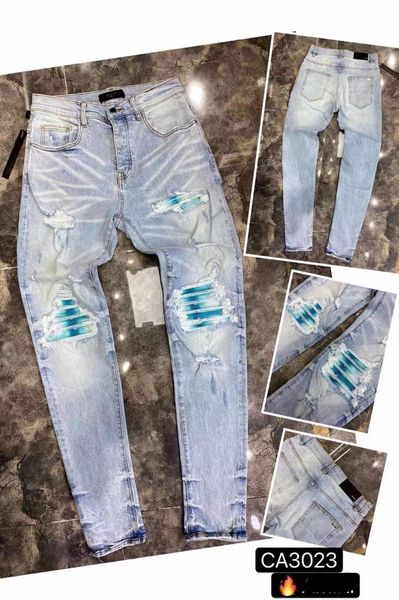 men's jeans light big hole do old dazzle color blue stretch slim street fashion brand
men's jeans light big hole do old dazzle color blue stretch slim street fashion brand