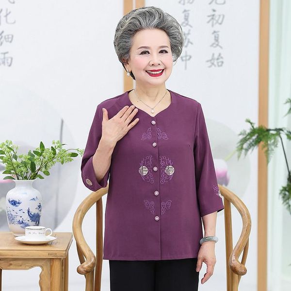 grandmoa clothing three quarters shirt women summer 2021 embroidery middle age mother blouse women's blouses & shirts, White
grandmoa clothing three quarters shirt women summer 2021 embroidery middle age mother blouse women's blouses & shirts, White