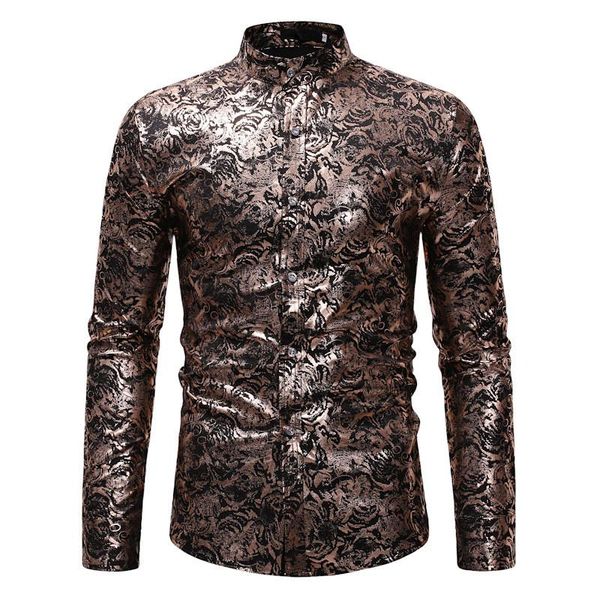 men's dress shirts 2021 long-sleeved casual shirt exaggerated style bronzing fashion screenss formal party, White;black
men's dress shirts 2021 long-sleeved casual shirt exaggerated style bronzing fashion screenss formal party, White;black