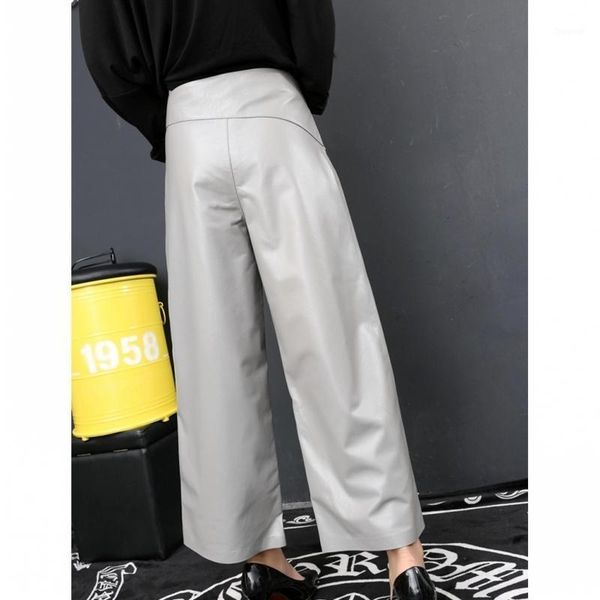 women's pants & capris gray black red women real trousers plus size 4xl sheepskin genuine leather loose wide leg office lady streetwear, Black;white
women's pants & capris gray black red women real trousers plus size 4xl sheepskin genuine leather loose wide leg office lady streetwear, Black;white