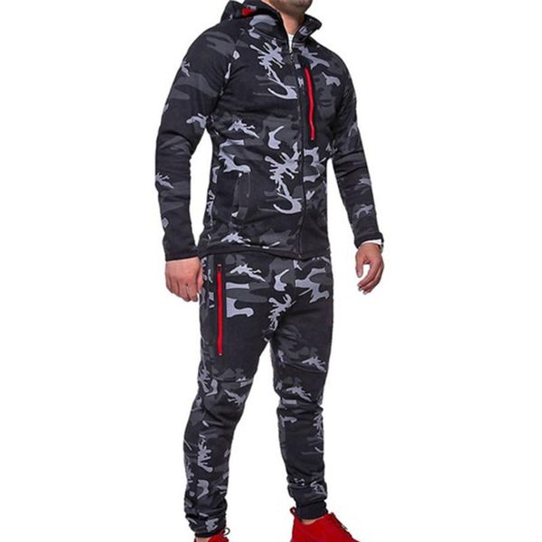men's tracksuits zogaa men 2 parts hooded sweatshirt and sports pants set camouflage mandarin collar zipper military full sleeve, Gray
men's tracksuits zogaa men 2 parts hooded sweatshirt and sports pants set camouflage mandarin collar zipper military full sleeve, Gray