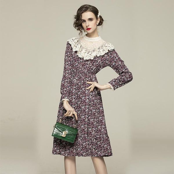 casual dresses elegant vintage women chiffon dress 2021 autumn fashion sweet lace patchwork flower print high waist slim vacation, Black;gray
casual dresses elegant vintage women chiffon dress 2021 autumn fashion sweet lace patchwork flower print high waist slim vacation, Black;gray
