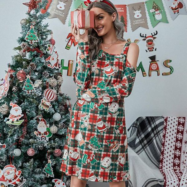 casual dresses christmas day gift plaid dress autumn winter long sleeve strap off shoulder party elegant for women print, Black;gray
casual dresses christmas day gift plaid dress autumn winter long sleeve strap off shoulder party elegant for women print, Black;gray