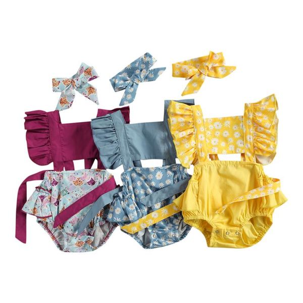jumpsuits 2pcs born girl 0-24m casual outfits baby print sleeve square collar tie up ruffle romper + headband, Blue
jumpsuits 2pcs born girl 0-24m casual outfits baby print sleeve square collar tie up ruffle romper + headband, Blue